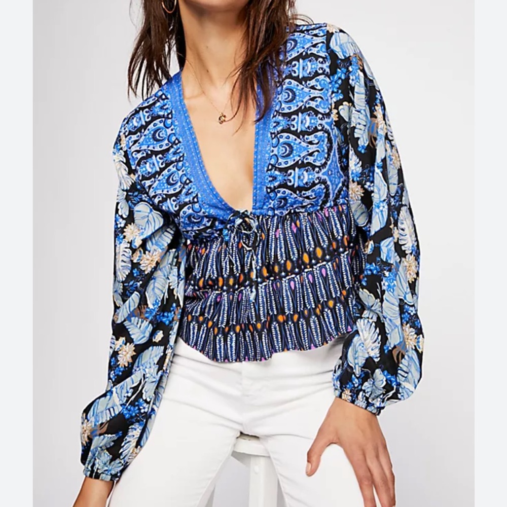 Free people Malibu mama printed top size xtra small